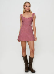 Faubert Mini Dress Red Gingham