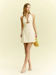 Halter Cut-Out Mini Dress