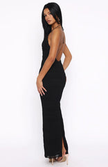 Never Say Goodbye Halter Maxi Dress Black
