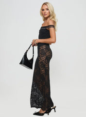 Lombardio Lace Maxi Skirt Black