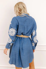 Boho Charm Embroidered Mini Dress