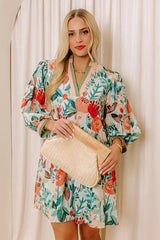 Life In Full Bloom Mini Dress in Limpet Shell