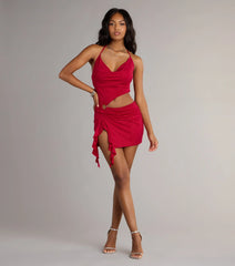 All Eyes On You Glitter Knit Cutout Mini Dress