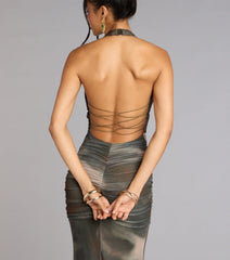 Allina Halter Strappy Mermaid Formal Dress