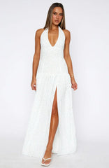 Sweet Temptation Halter Maxi Dress Bluebelle