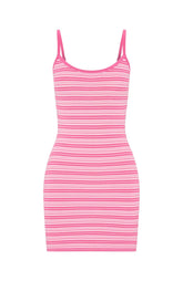 I've Been Thinking Knit Mini Dress Pink Stripe