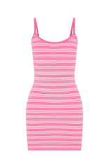 I've Been Thinking Knit Mini Dress Pink Stripe