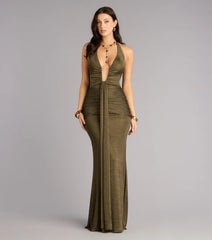 Monroe Metallic Knit Mermaid Formal Dress