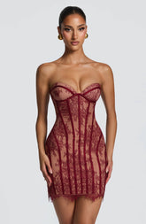 Sian Mini Dress Burgundy