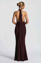 Guinevere Maxi Dress - Plum Brown