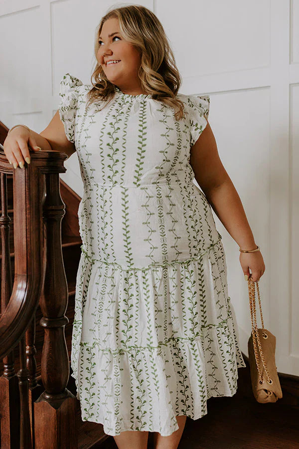 Ivy Lane Embroidered Midi Dress Curves