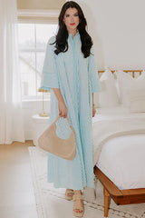 Little Coastal Town Stripe Maxi Dress