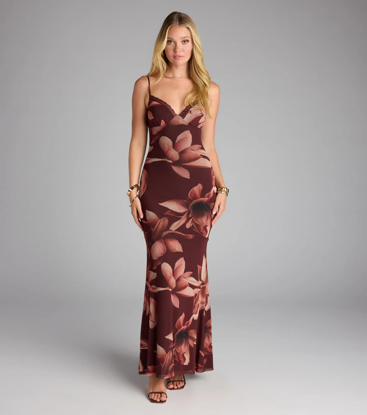 Sweet Talk Floral Mesh Maxi Dress