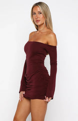 Sweet Provence Long Sleeve Mini Dress Port
