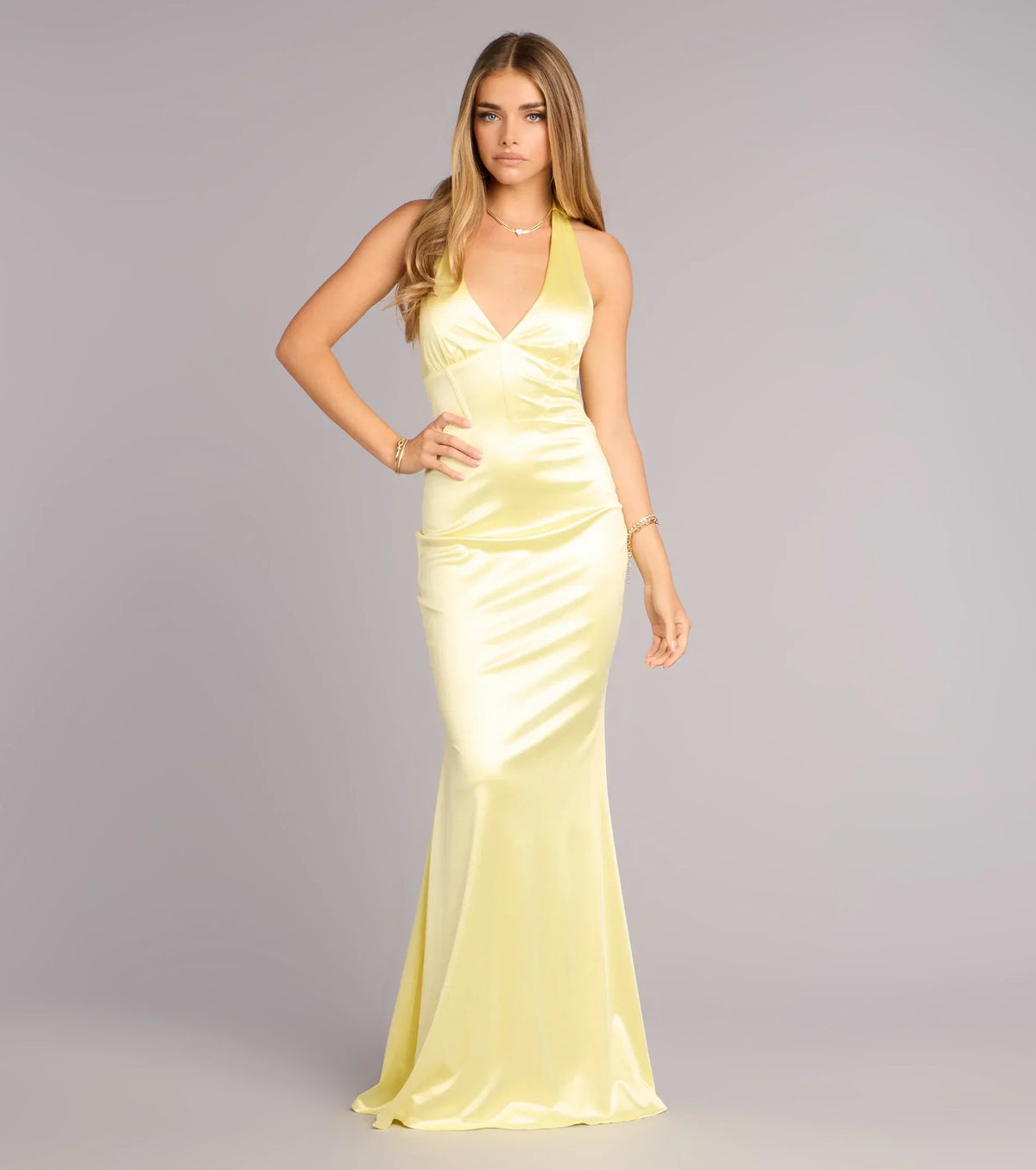 Ariyah Satin Halter Mermaid Dress